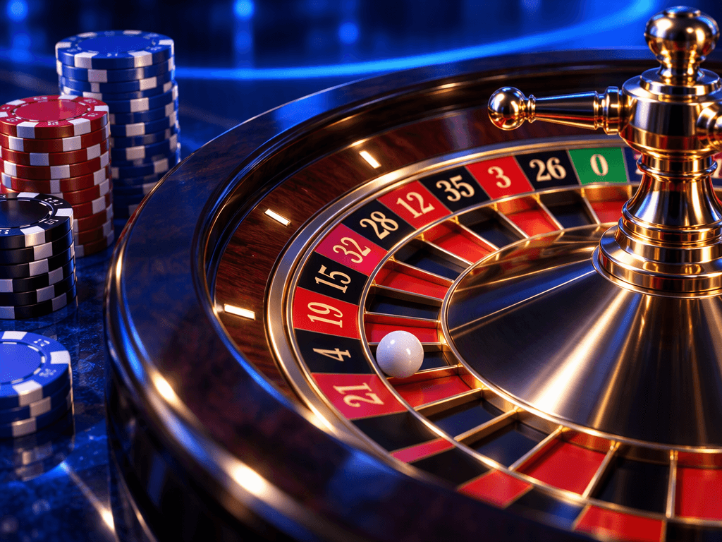 Roulette wheel with chips, Maxwinexch table games